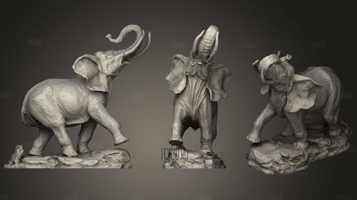Африканский слон 3d stl модель для ЧПУ